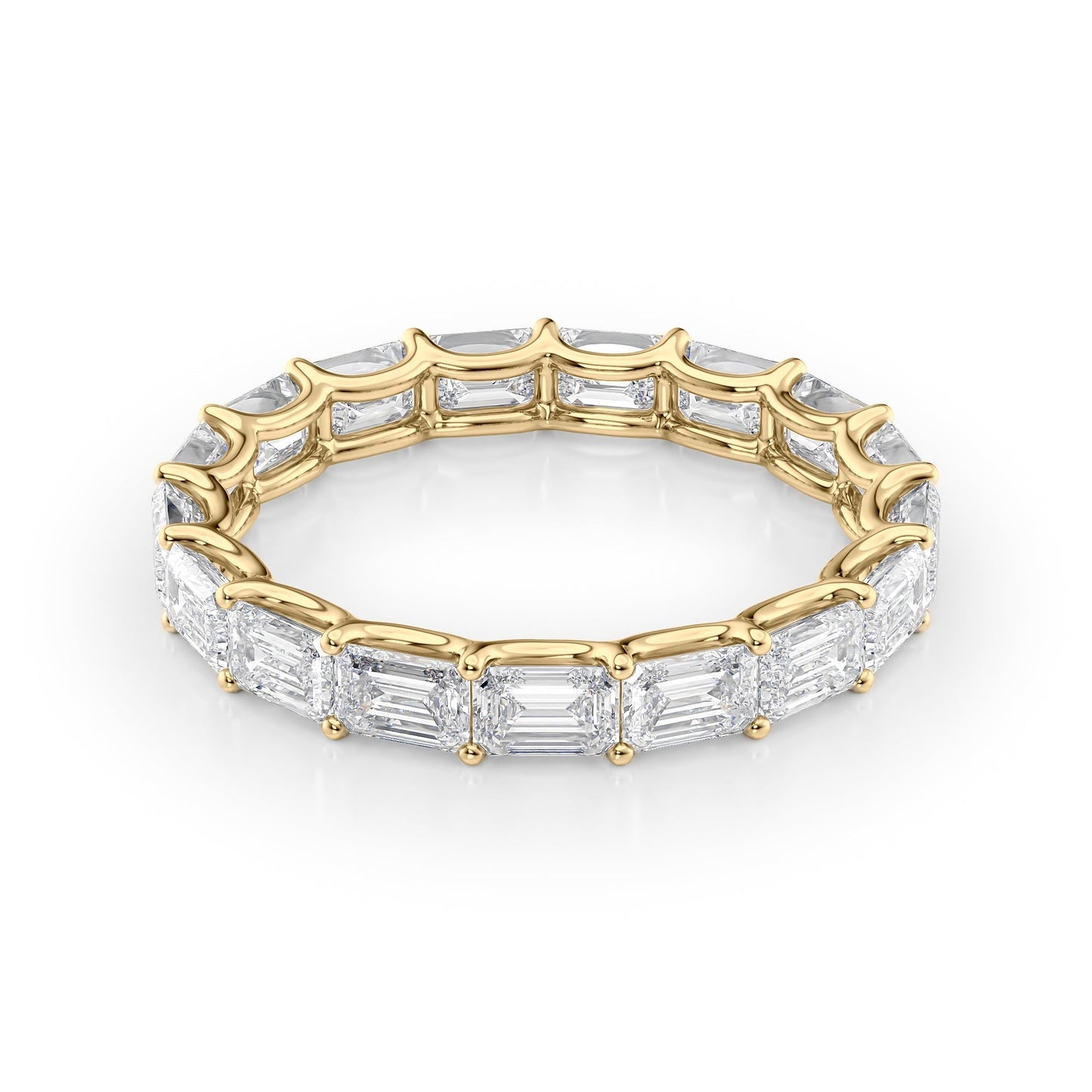 3.5ct Cleodora Emerald Cut Moissanite Ring - Gold