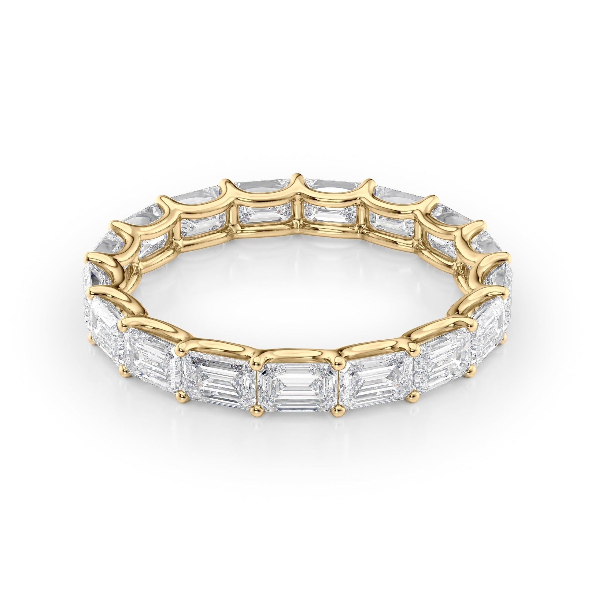 3.5ct Cleodora Emerald Cut Moissanite Ring - Gold