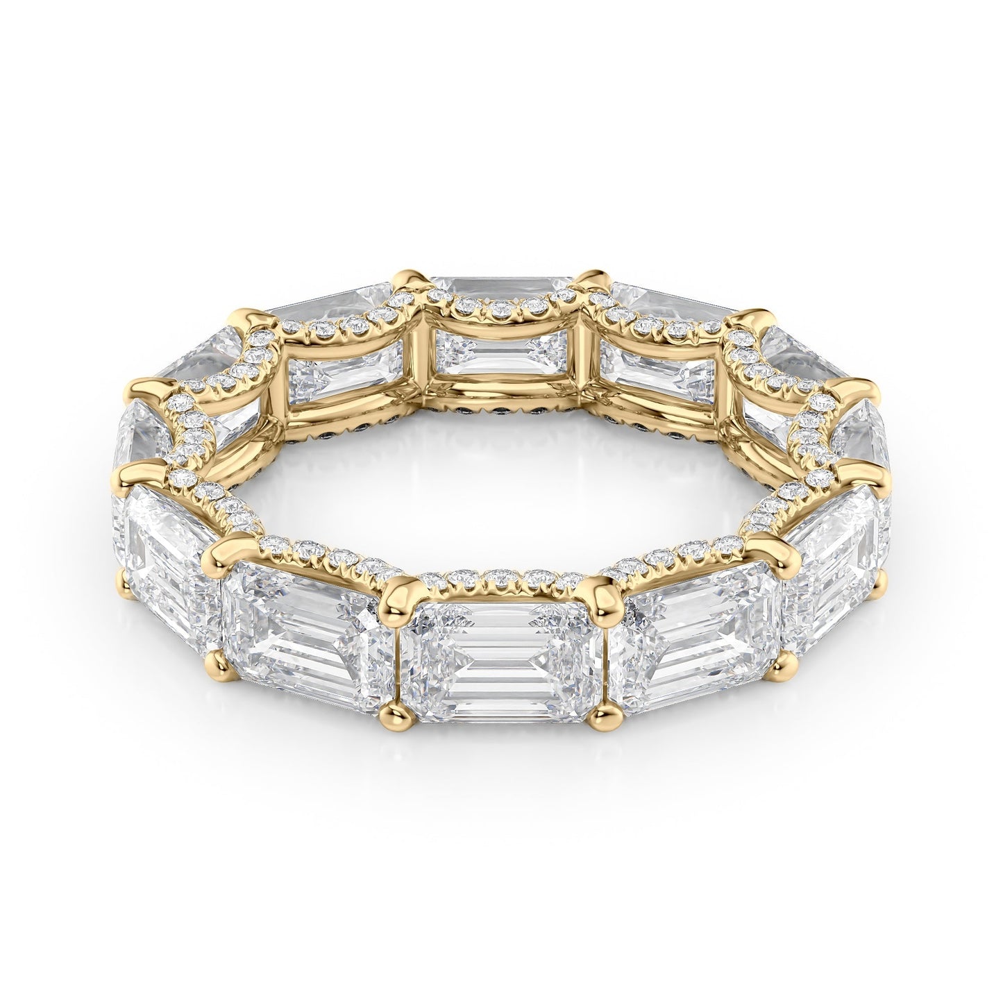6.3ct Emara Emerald Cut Moissanite Ring - Gold