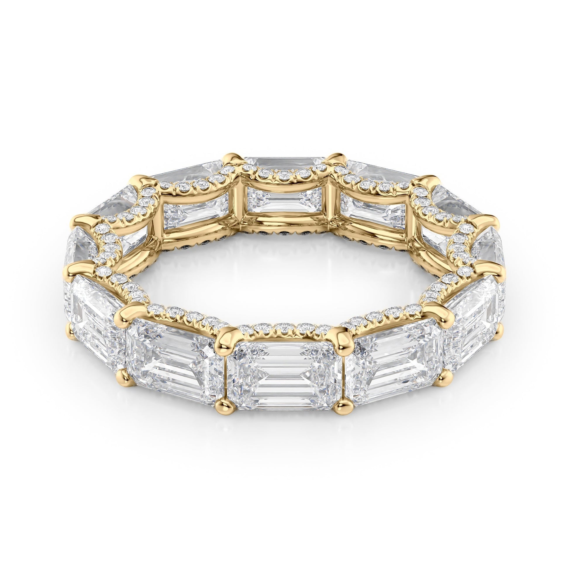 6.3ct Emara Emerald Cut Moissanite Ring - Gold