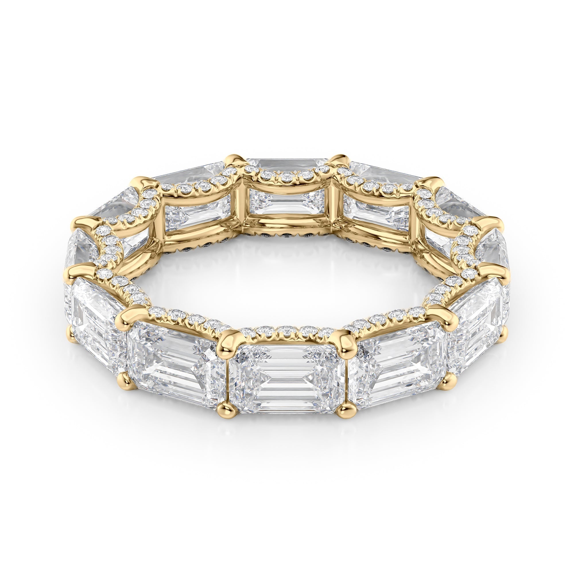 6.3ct Emara Emerald Cut Moissanite Ring - Gold