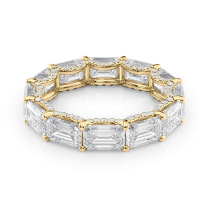 6.3ct Emara Emerald Cut Moissanite Ring - Gold