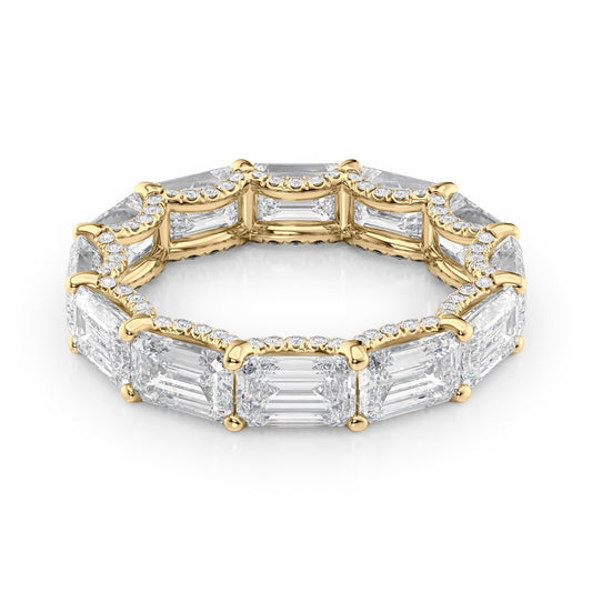 6.3ct Emara Emerald Cut Moissanite Ring - Gold