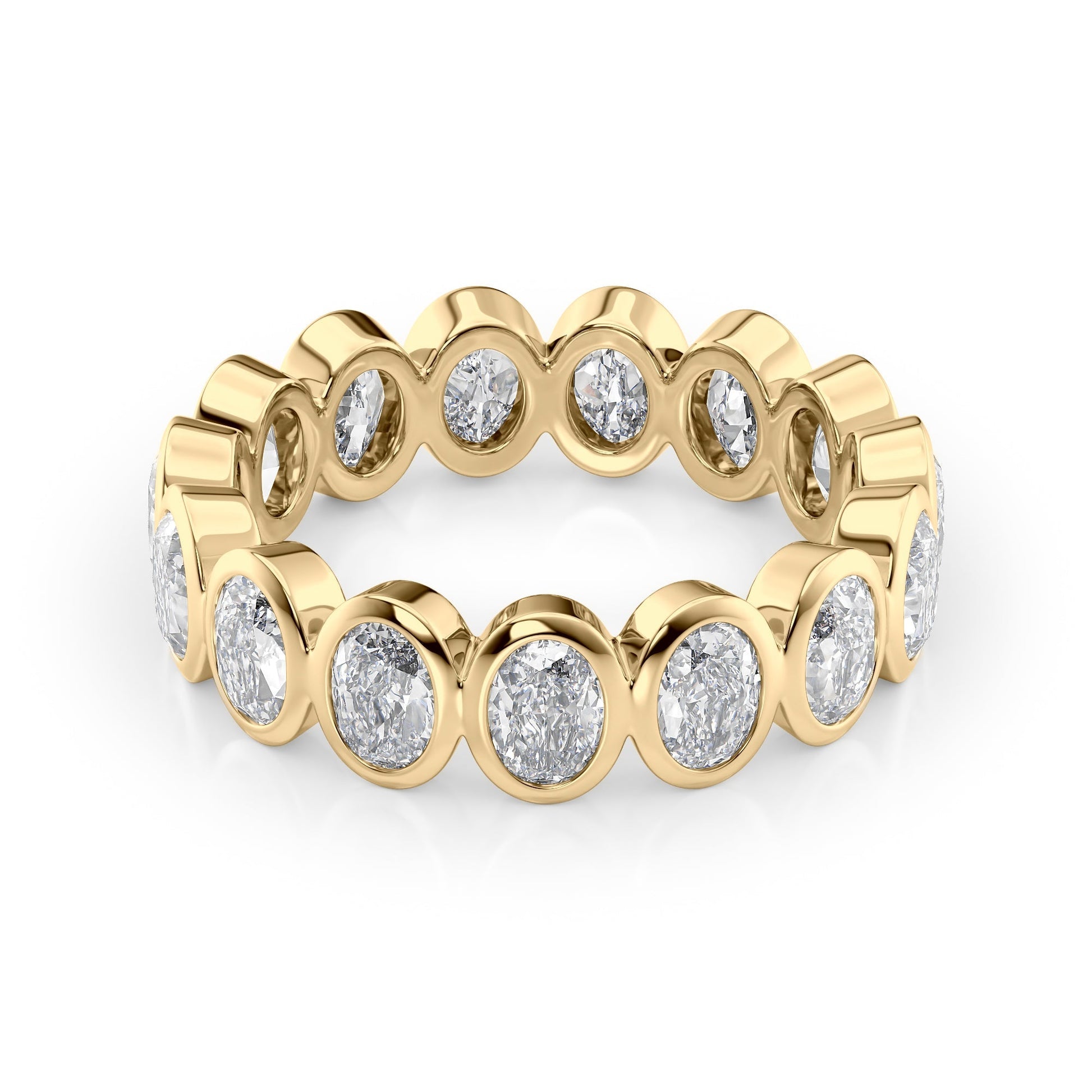 3ct Aurora Oval Cut Moissanite Ring - Gold