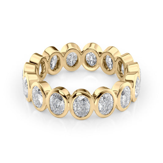 3ct Aurora Oval Cut Moissanite Ring - Gold