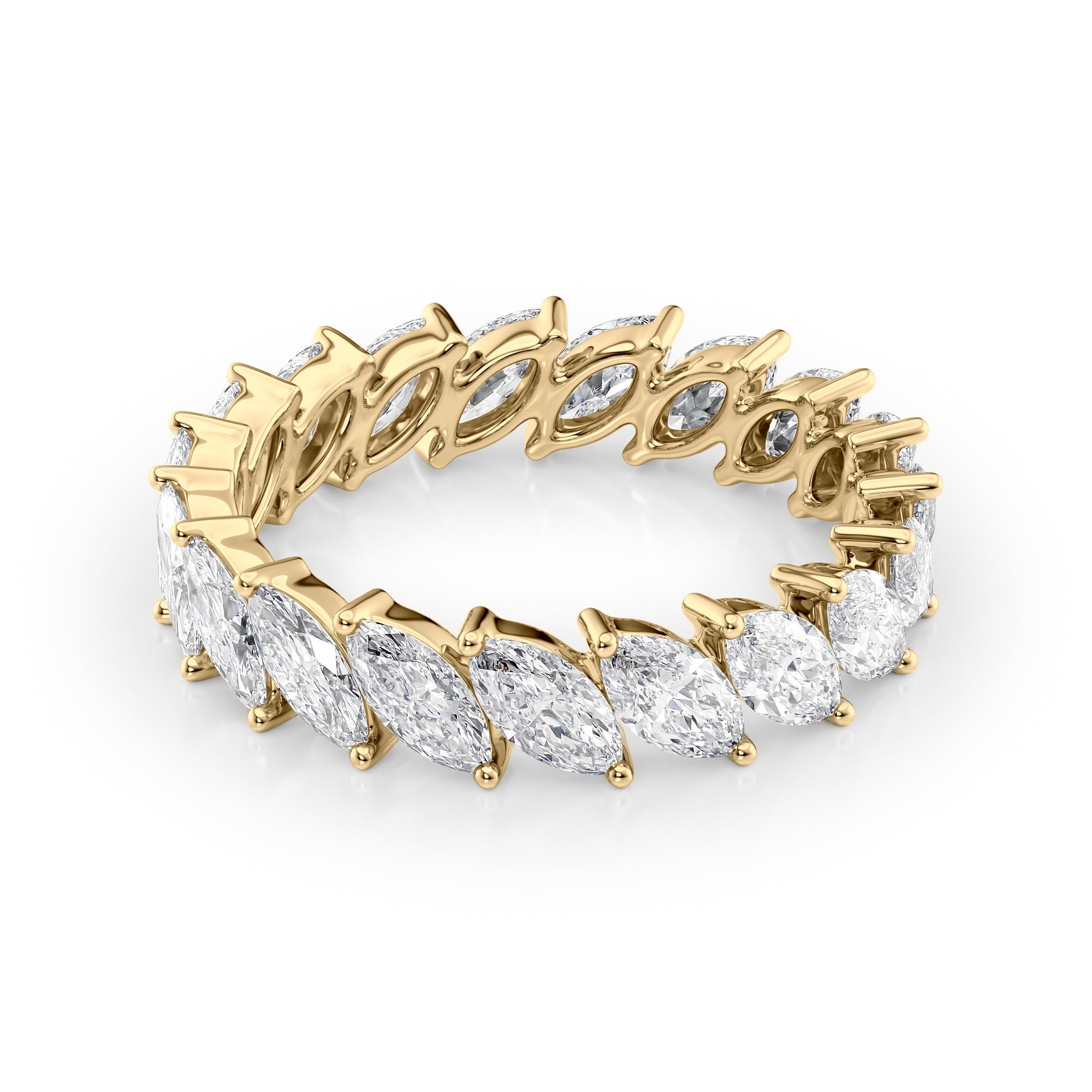 3ct Helene Marquise Cut Moissanite Ring - Gold