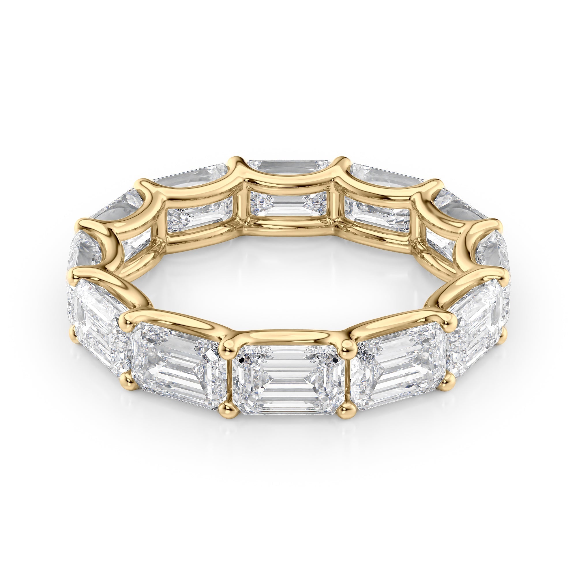 6ct Stefanida Emerald Cut Moissanite Ring - Gold