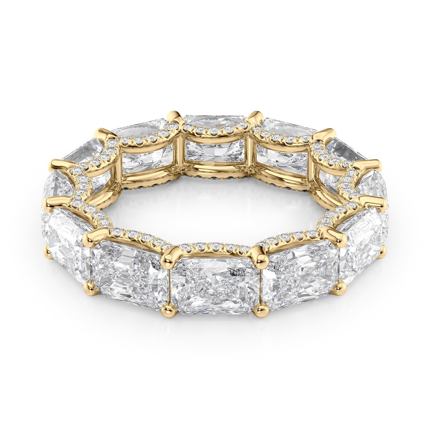 6.3ct Rirara Radiant Cut Moissanite Ring - Gold