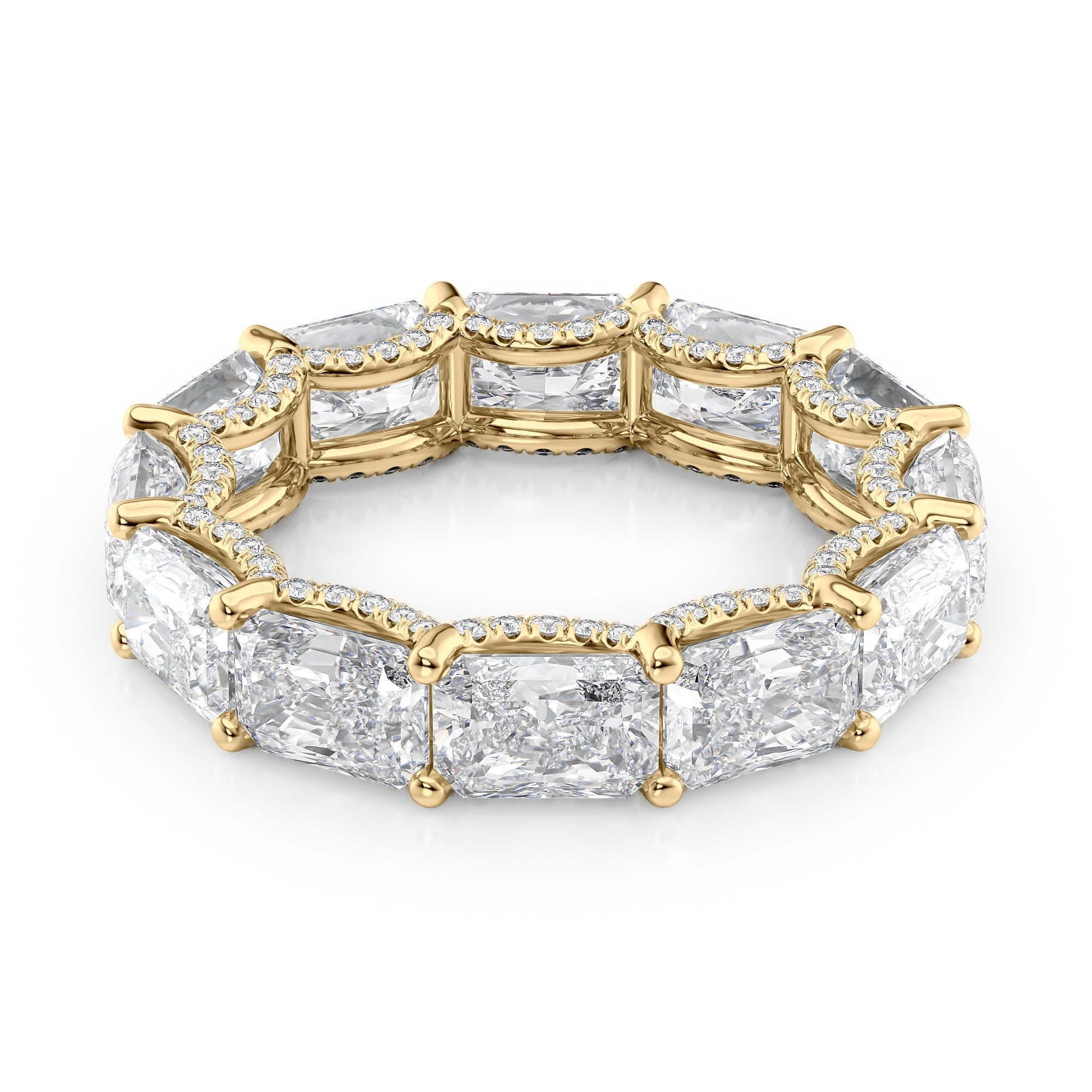 6.3ct Rirara Radiant Cut Moissanite Ring - Gold