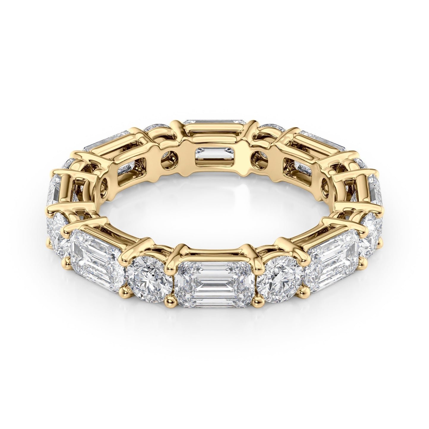 4.4ct Alya Round Cut Moissanite Ring - Gold