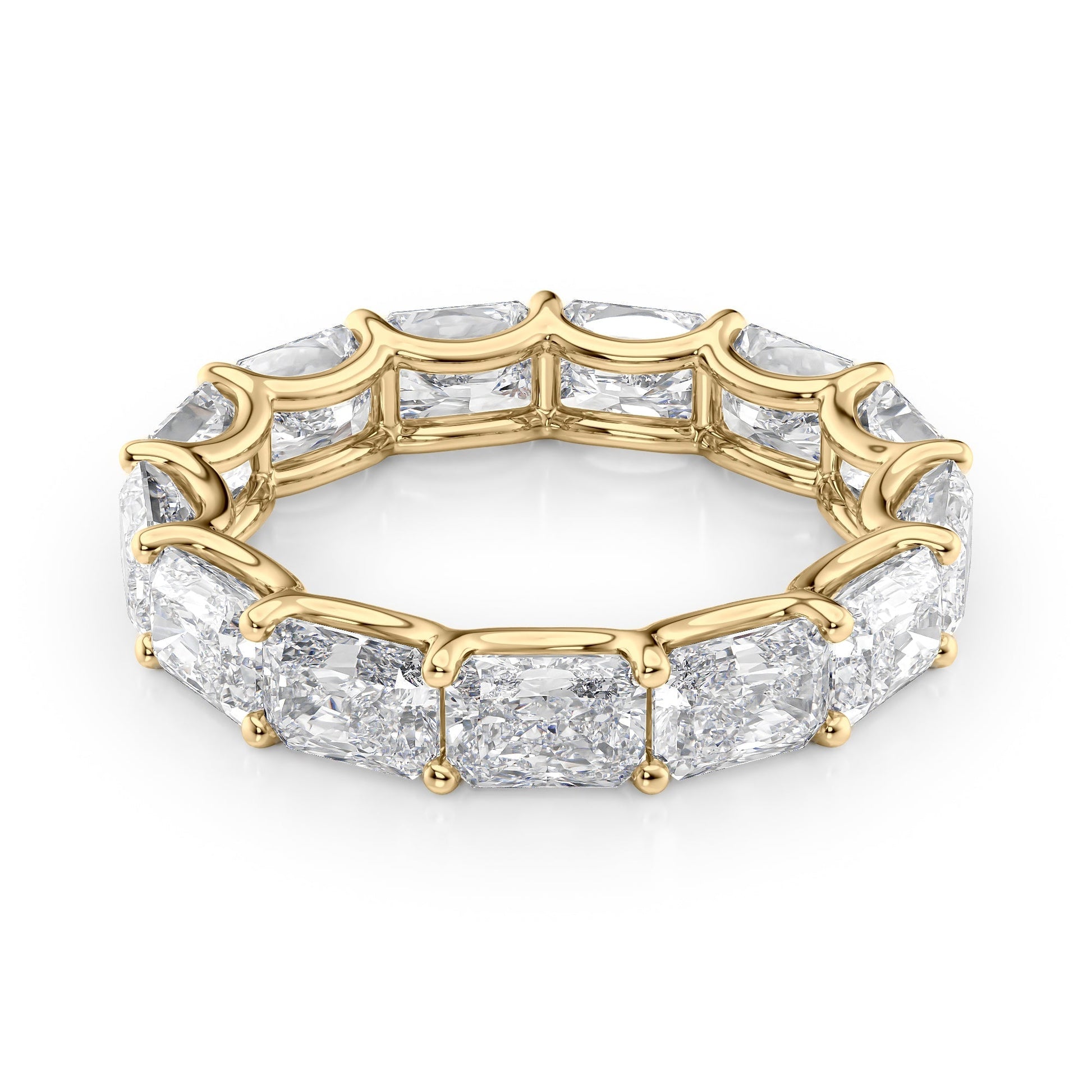 5ct Kirsara Radiant Cut Moissanite Ring - Gold