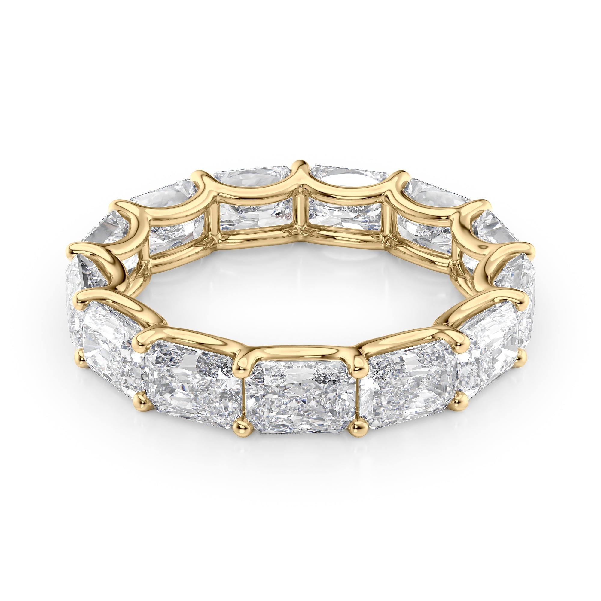 5ct Kirsara Radiant Cut Moissanite Ring - Gold