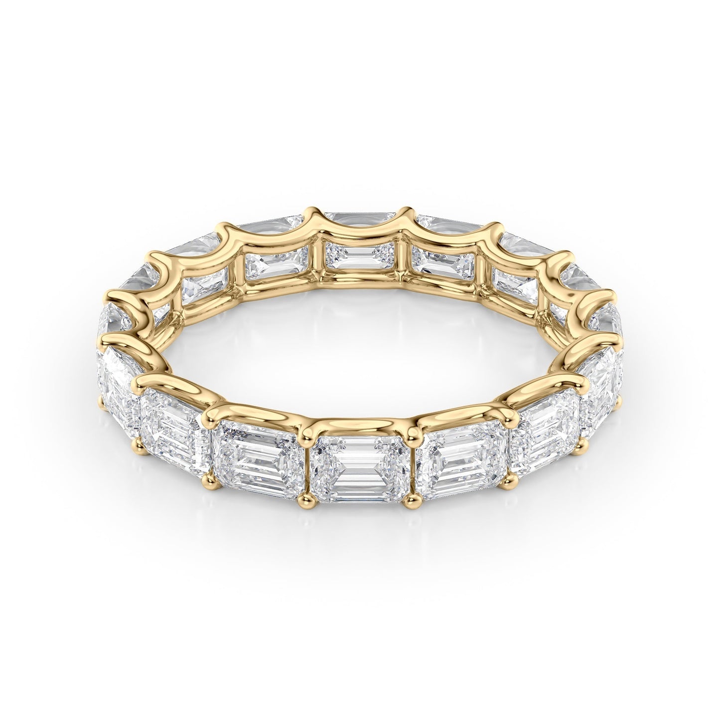 4ct Belicia Emerald Cut Moissanite Ring - Gold