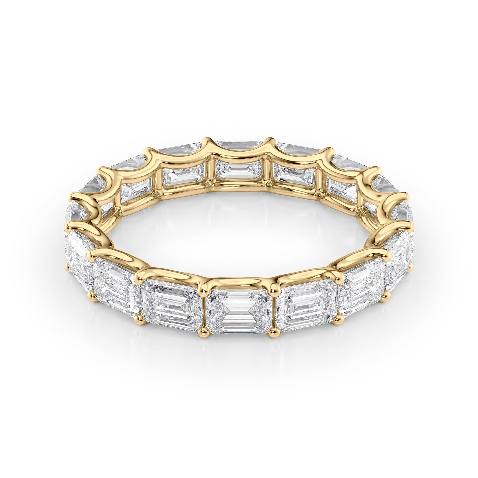 4ct Belicia Emerald Cut Moissanite Ring - Gold