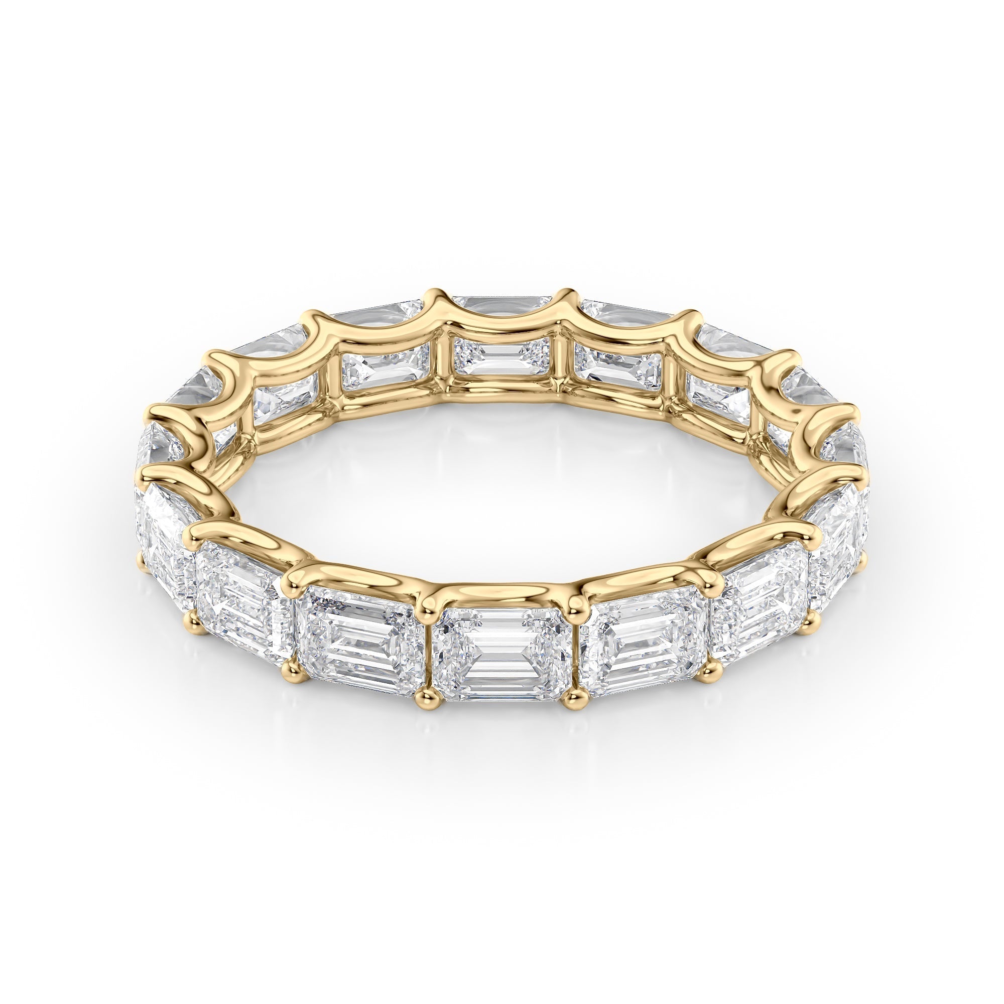 4ct Belicia Emerald Cut Moissanite Ring - Gold