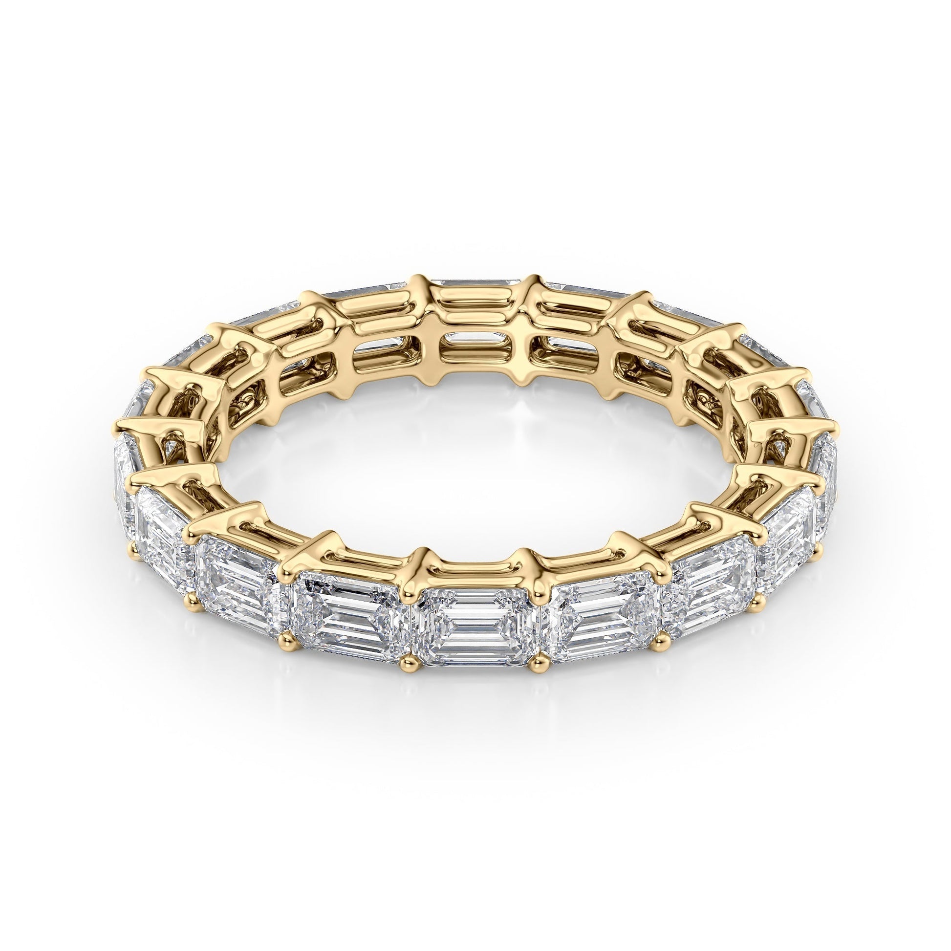 3.5ct Jasmira Emerald Cut Moissanite Ring - Gold