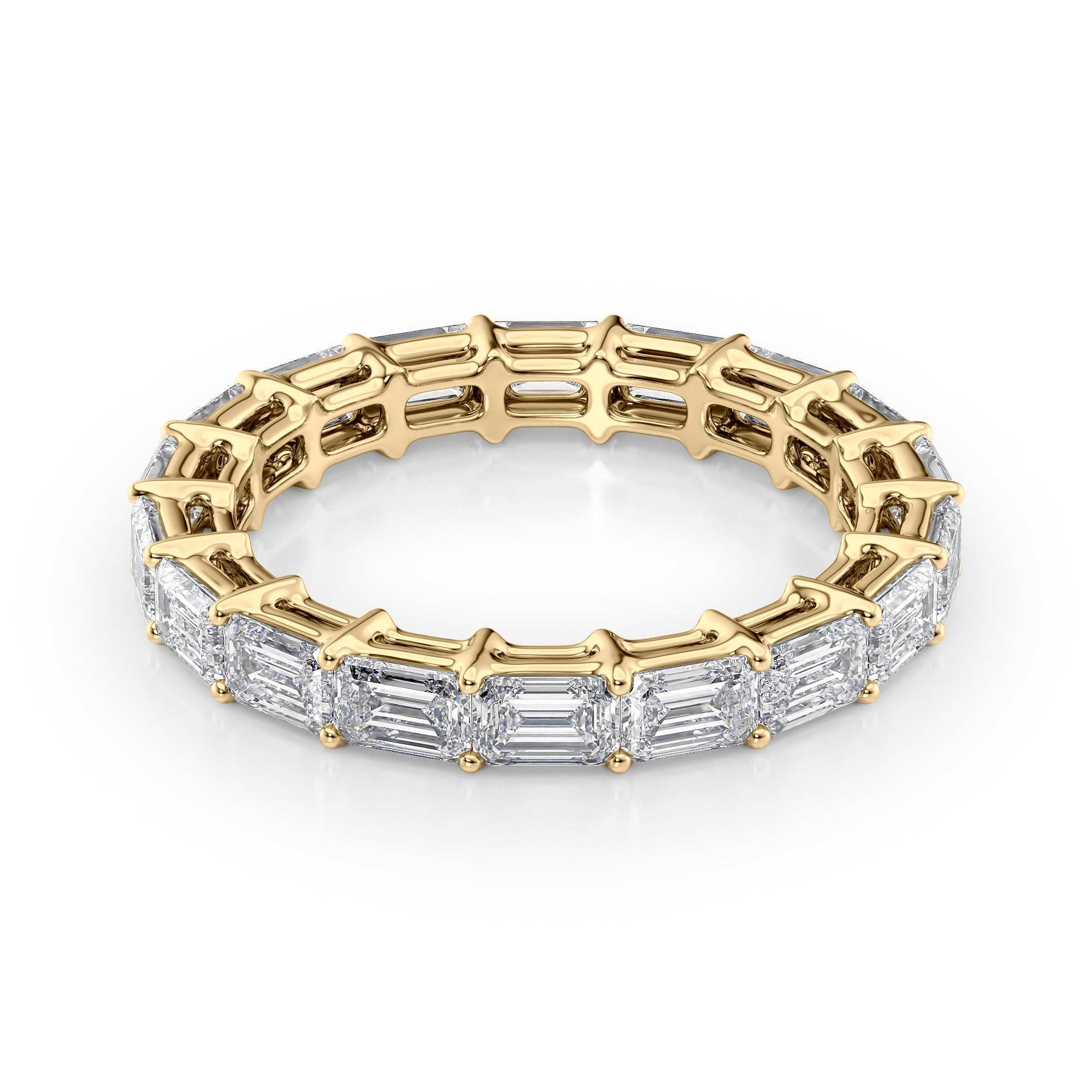 3.5ct Jasmira Emerald Cut Moissanite Ring - Gold