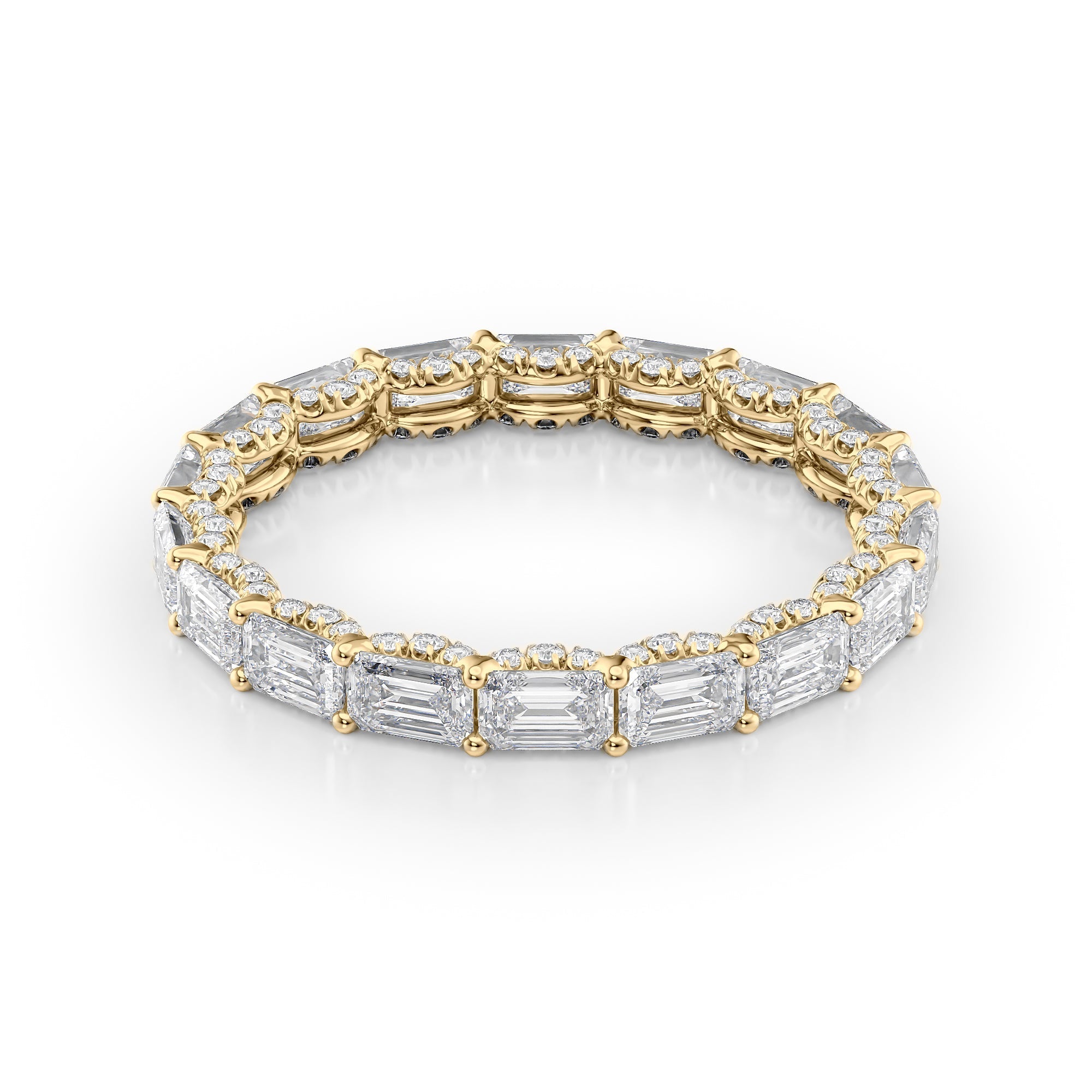 2.8ct Numara Emerald Cut Moissanite Ring - Gold