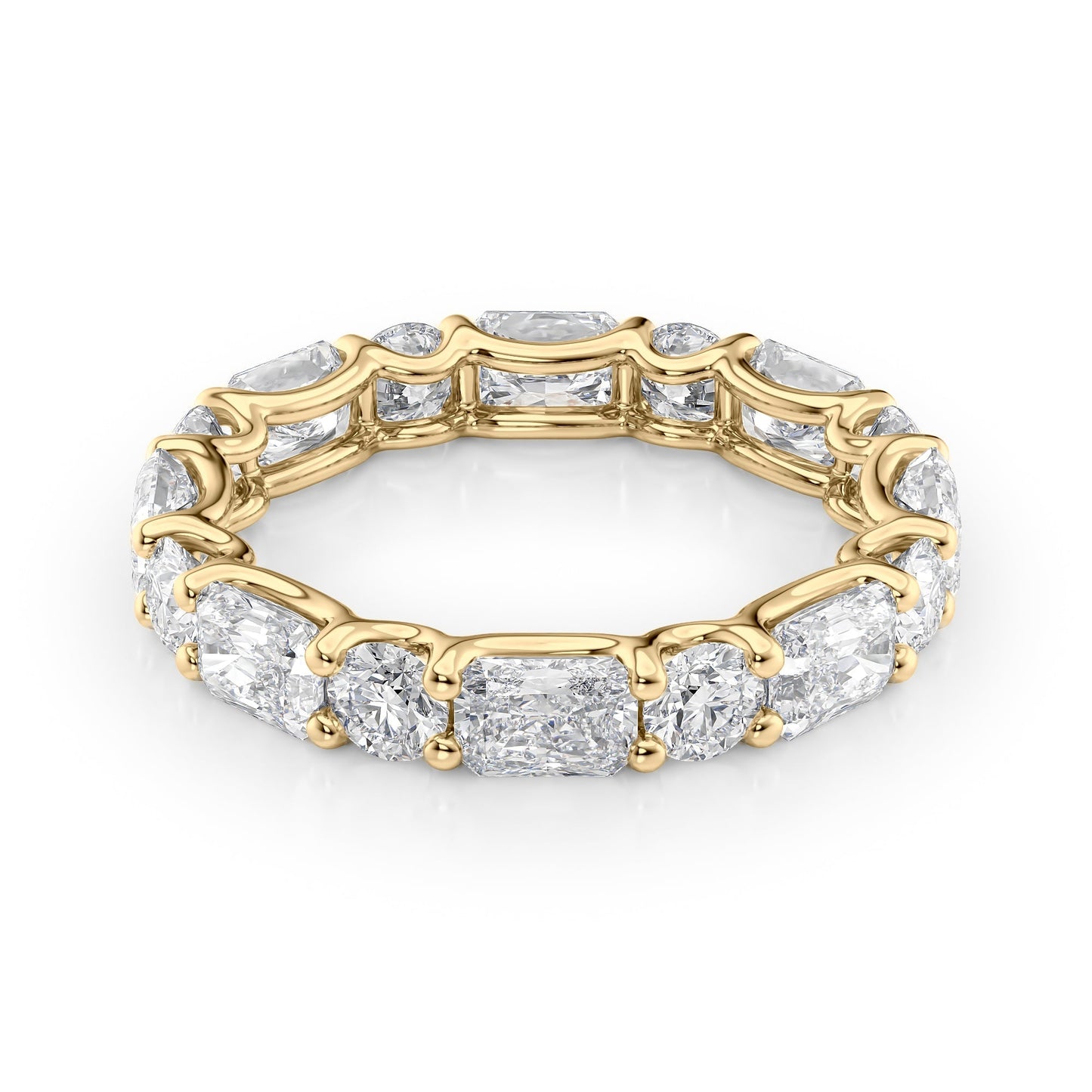 3.7ct Anise Round Cut Moissanite Ring - Gold