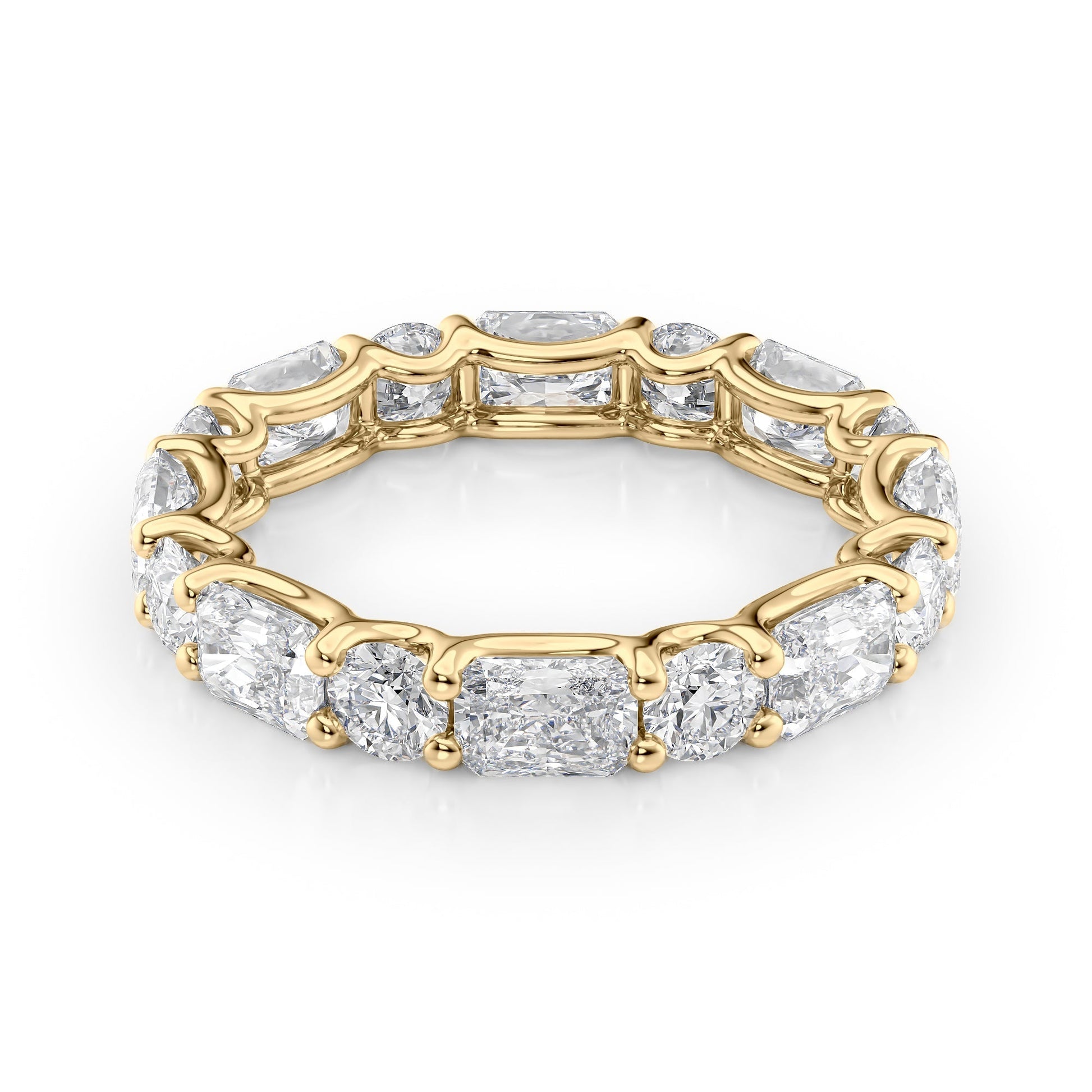 3.7ct Anise Round Cut Moissanite Ring - Gold