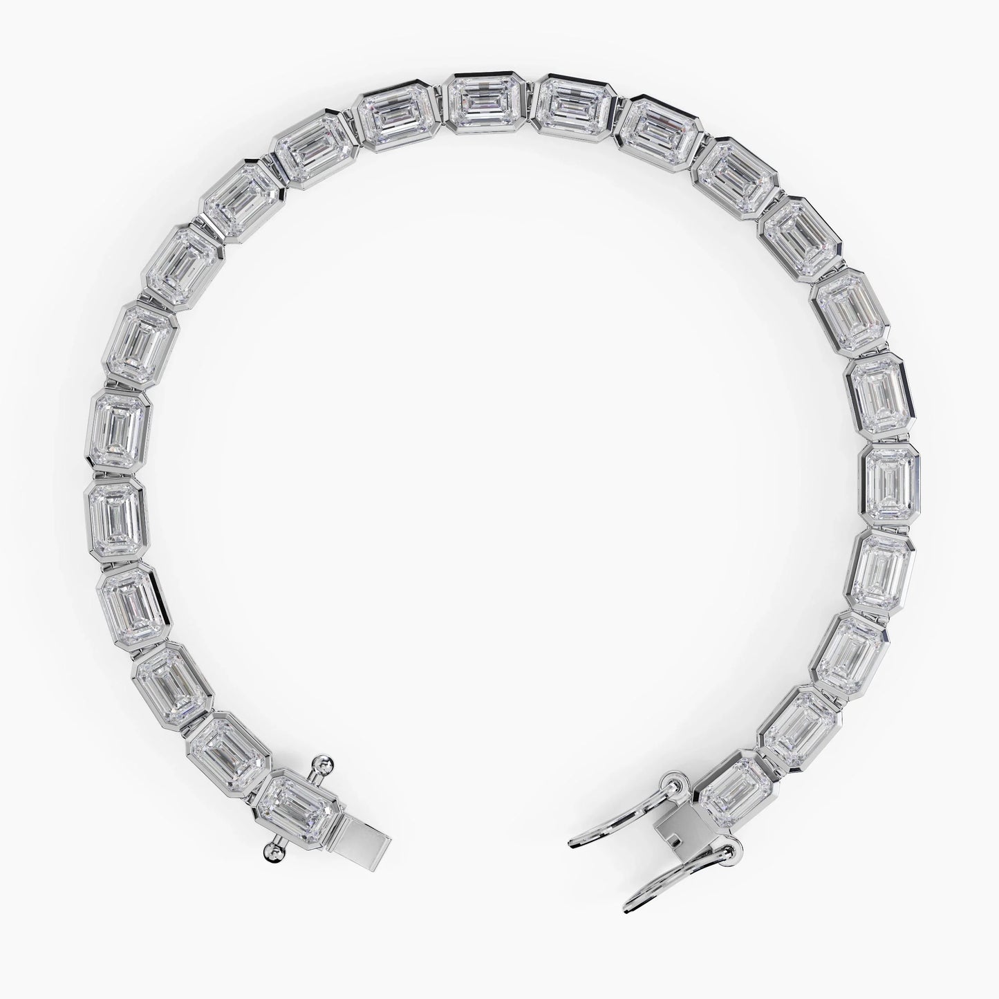 Bezel Emerald Cut Diamond Tennis Bracelet For Women La Stella Jewels
