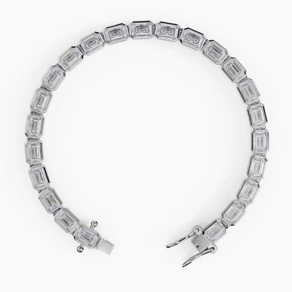 Bezel Emerald Cut Diamond Tennis Bracelet For Women La Stella Jewels