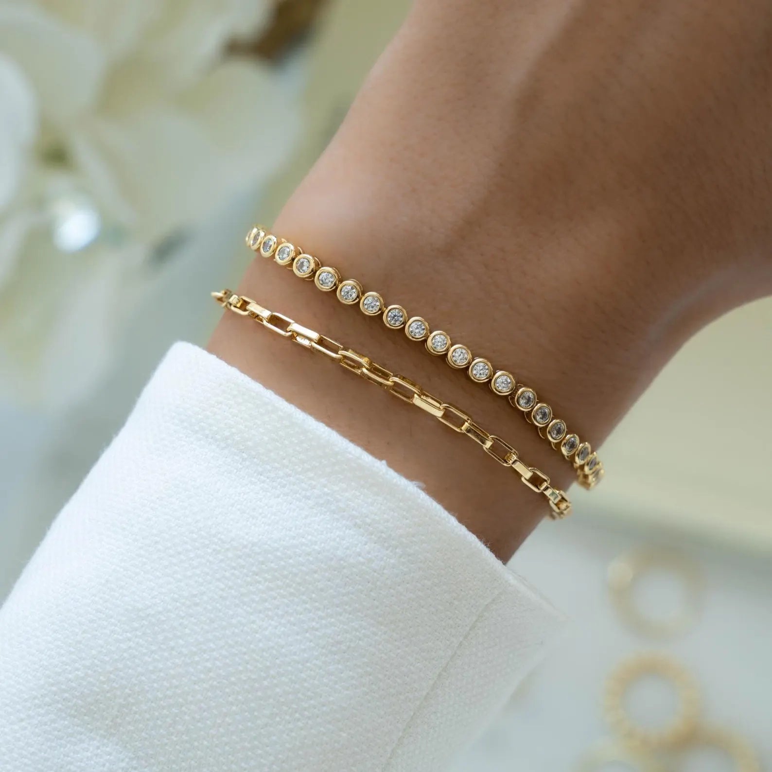 Bezel Moissanite Tennis Bracelet