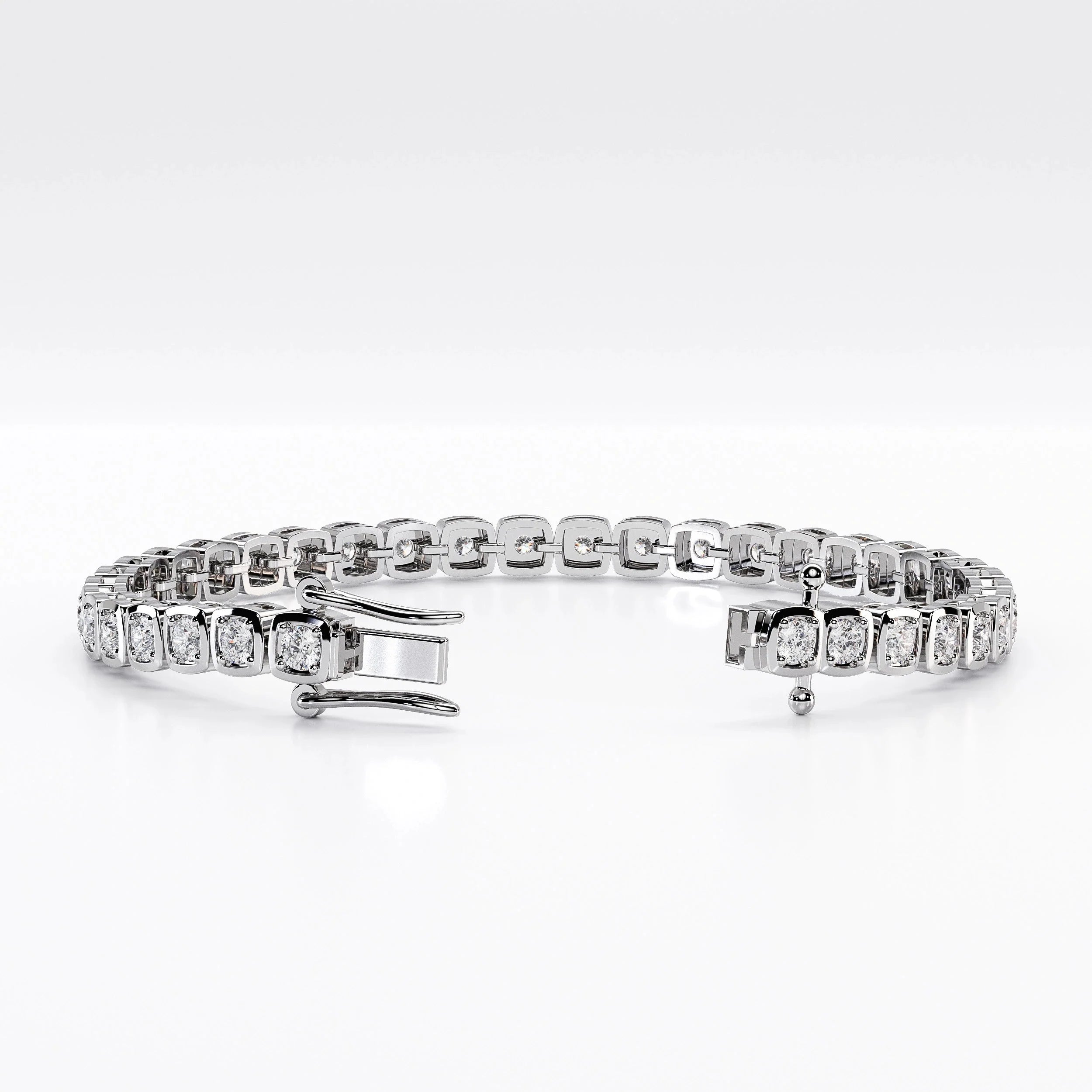 3mm Square Bezel Diamond Tennis Bracelet La Stella Jewels