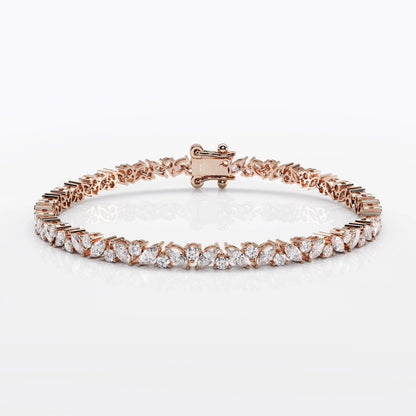 Cascading Marquise and Round Cut Tennis Bracelet For Women La Stella Jewels