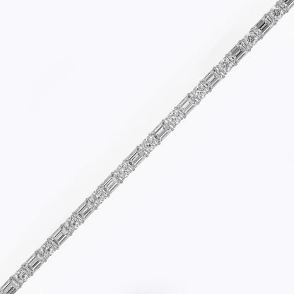 Mixed Cut Emerald & Round Diamond Tennis Bracelet La Stella Jewels