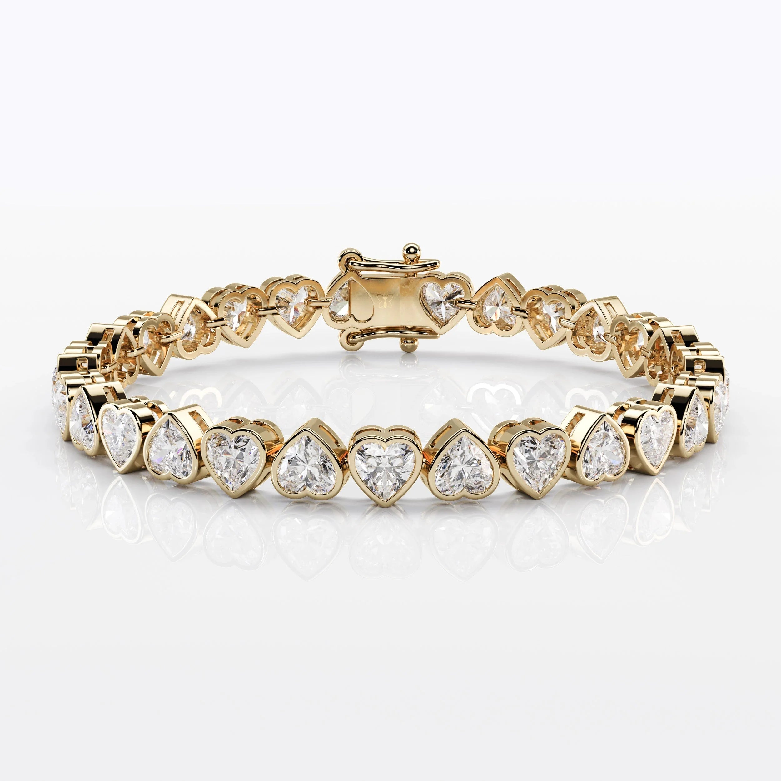 Heart Diamond Bracelet | 14KT Gold Vermeil La Stella Jewels