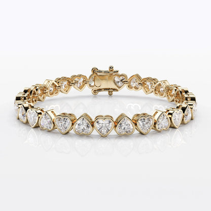 Heart Diamond Bracelet | 14KT Gold Vermeil La Stella Jewels