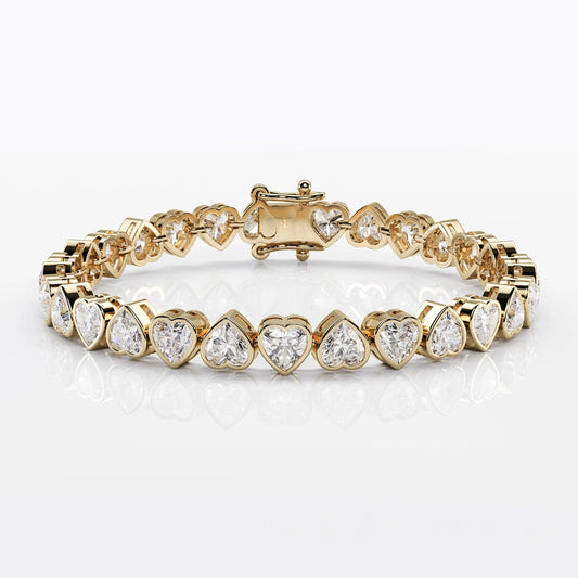 Heart Diamond Bracelet | 14KT Gold Vermeil La Stella Jewels