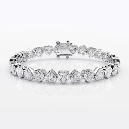 Heart Diamond Bracelet | 14KT Gold Vermeil La Stella Jewels