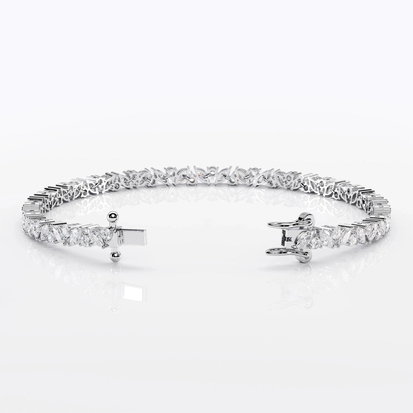 Cascading Marquise and Round Cut Tennis Bracelet For Women La Stella Jewels