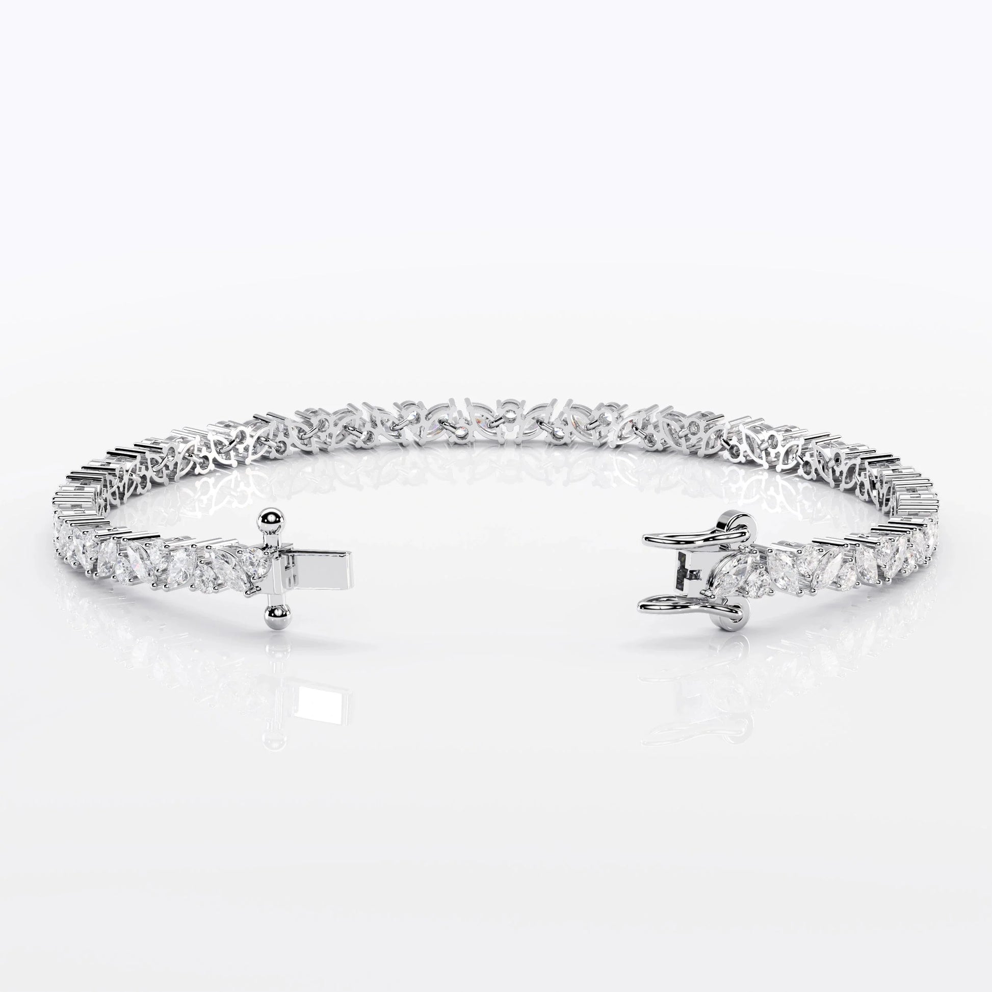 Cascading Marquise and Round Cut Tennis Bracelet For Women La Stella Jewels