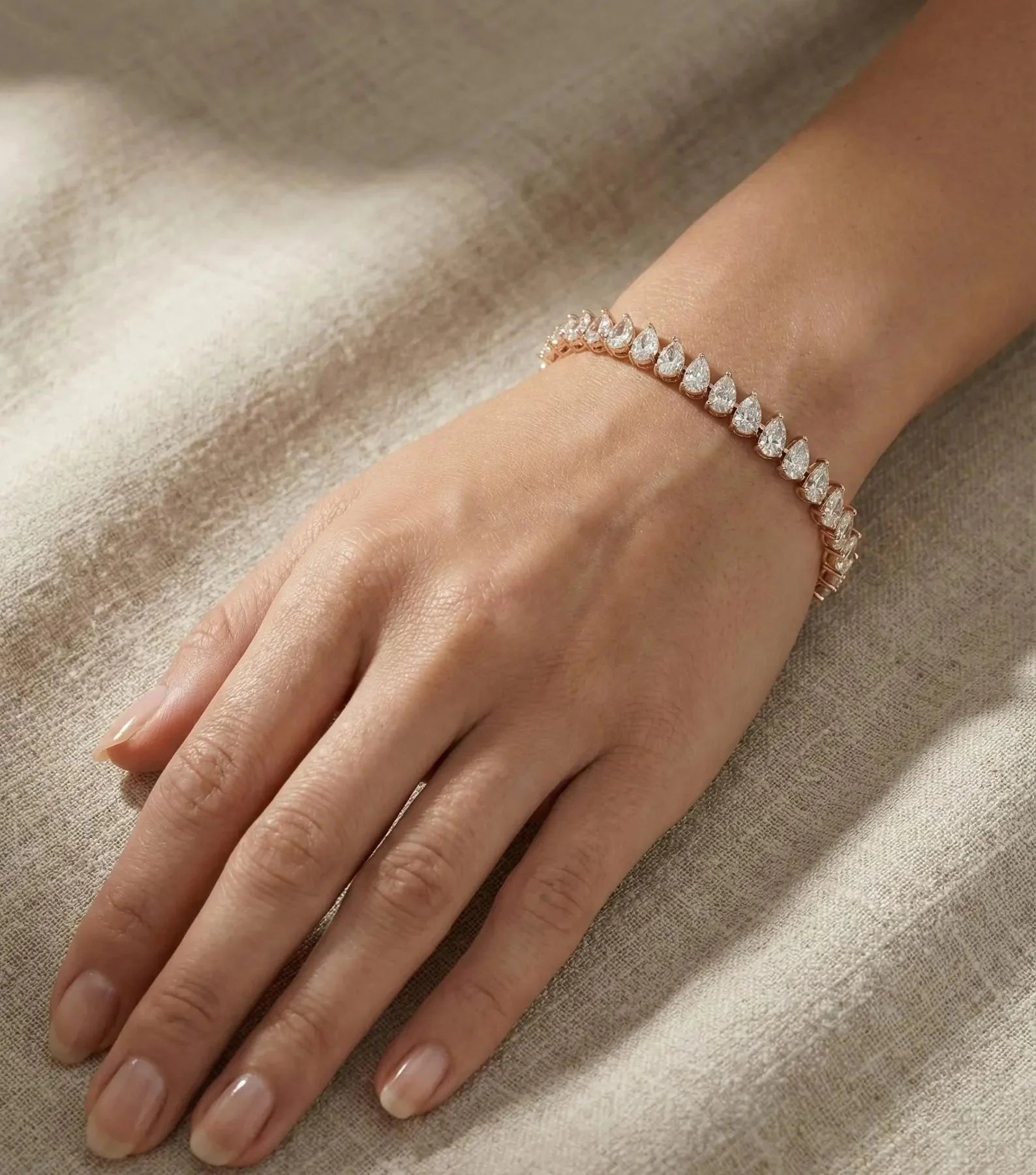 Pear Cut Diamond Tennis Bracelet For Women La Stella Jewels