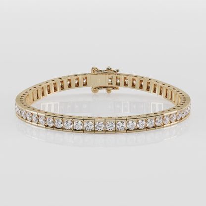Tennisarmband mit runder Lünette für Damen