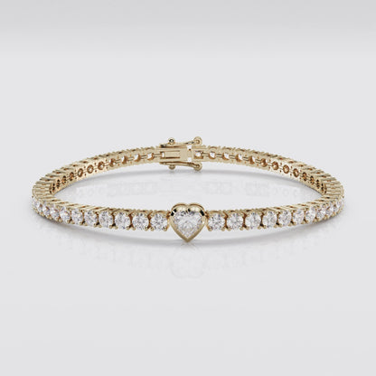 Moissanit-Diamant-Herz-Tennisarmband
