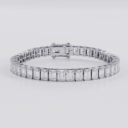 Smaragdgeschliffenes Moissanit-Diamantarmband