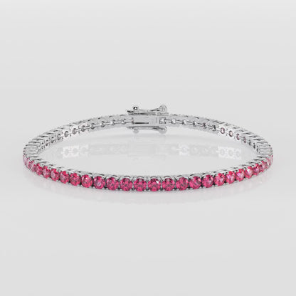 Tennisarmband mit Farbverlauf aus rosa Saphiren