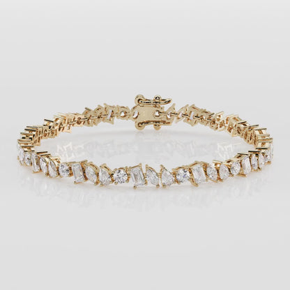 Armband mit Diamanten in verschiedenen Schliffen – Marquise, Tropfen, Smaragd & Rund