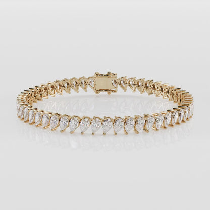 Tennisharmband mit Diamanten im Tropfenschliff für Damen