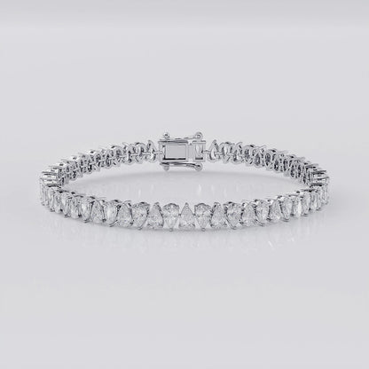 Tennisarmband mit birnenförmigen Moissanit-Diamanten