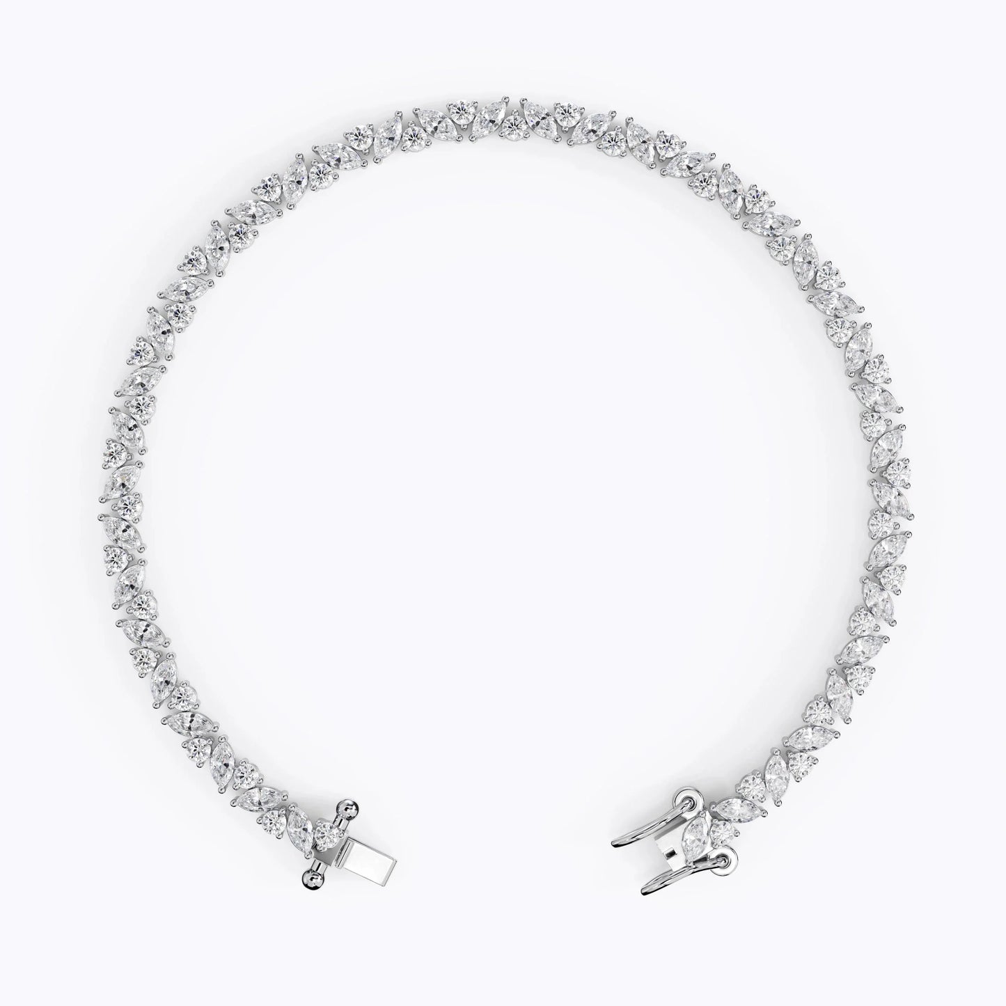 Cascading Marquise and Round Cut Tennis Bracelet For Women La Stella Jewels