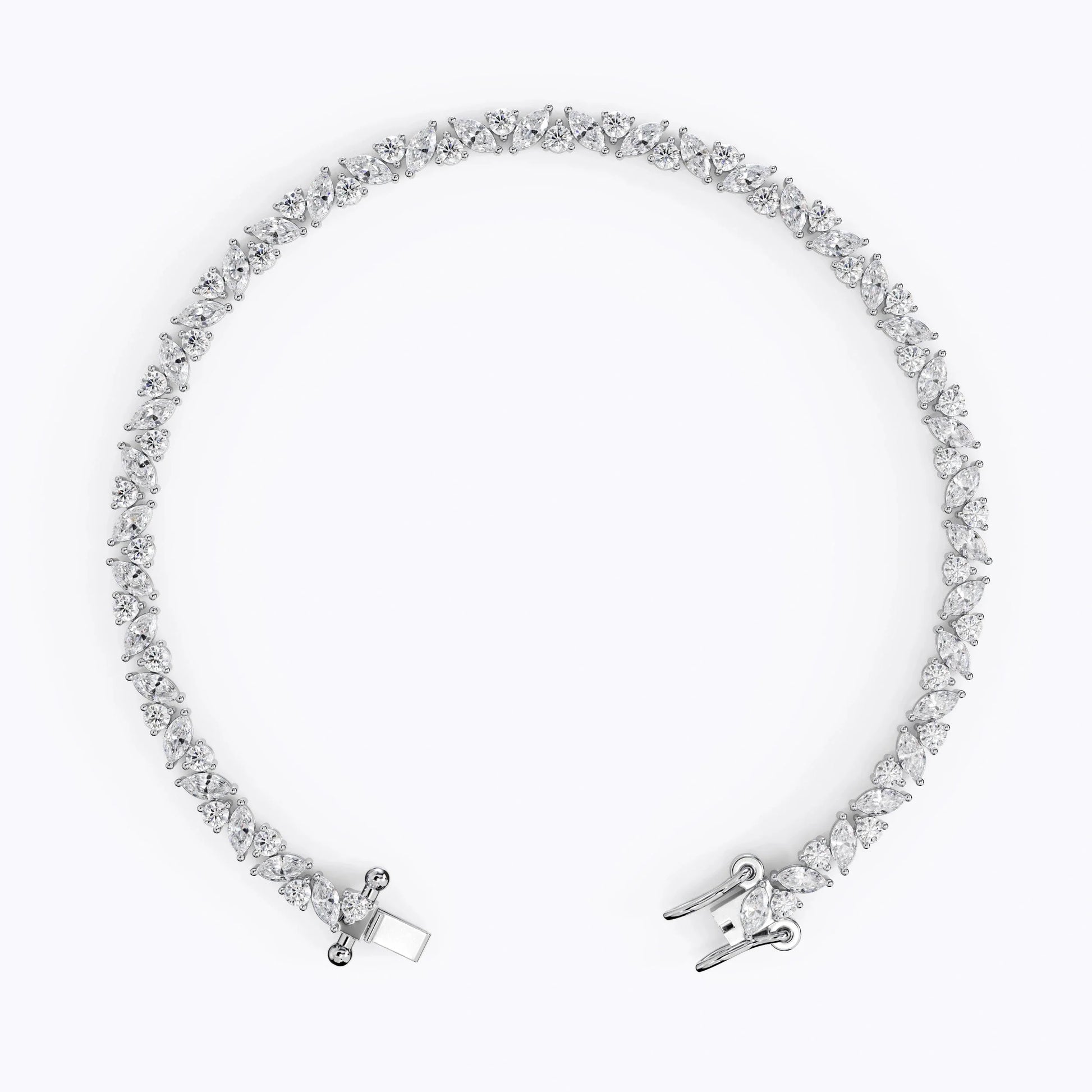 Cascading Marquise and Round Cut Tennis Bracelet For Women La Stella Jewels