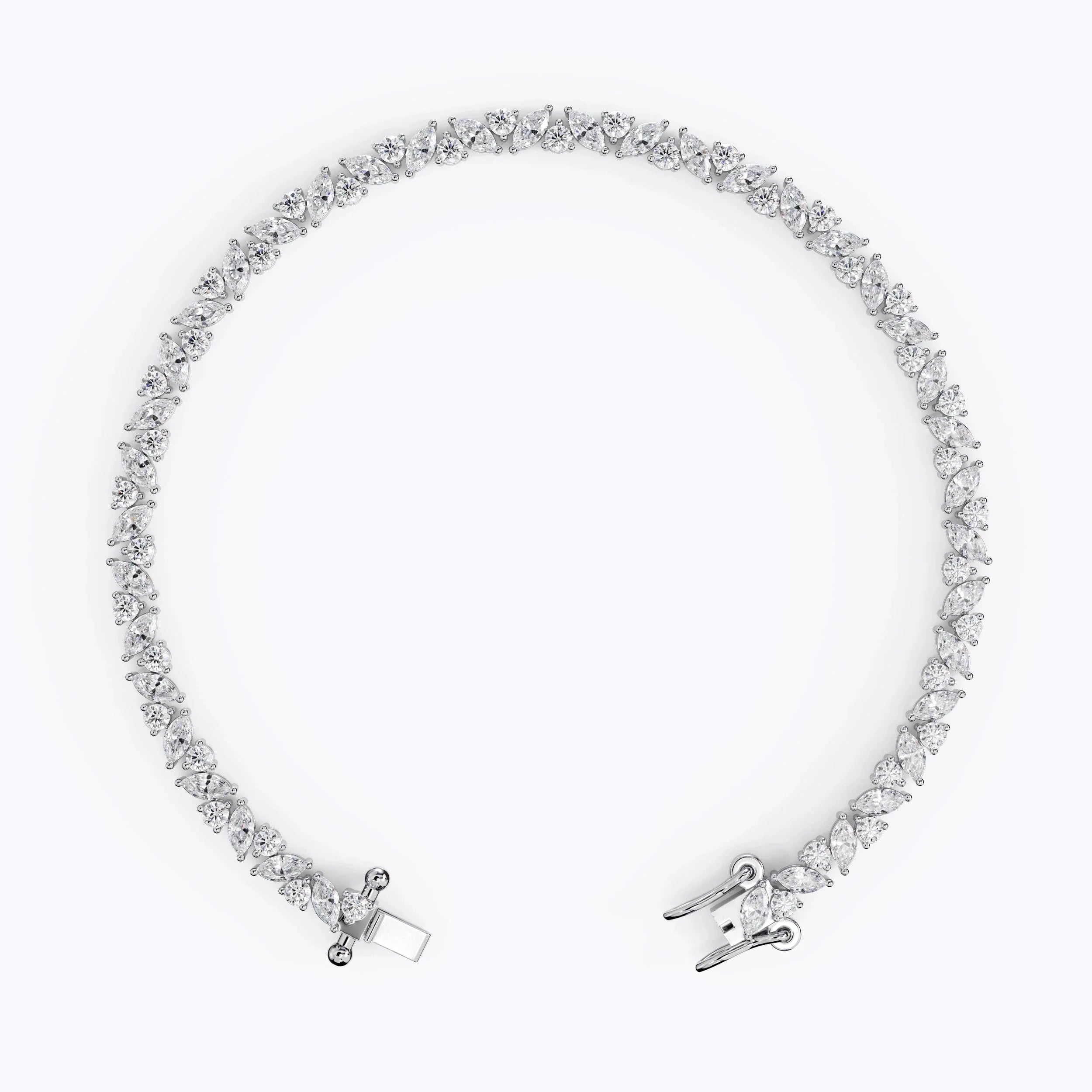 Cascading Marquise and Round Cut Tennis Bracelet For Women La Stella Jewels