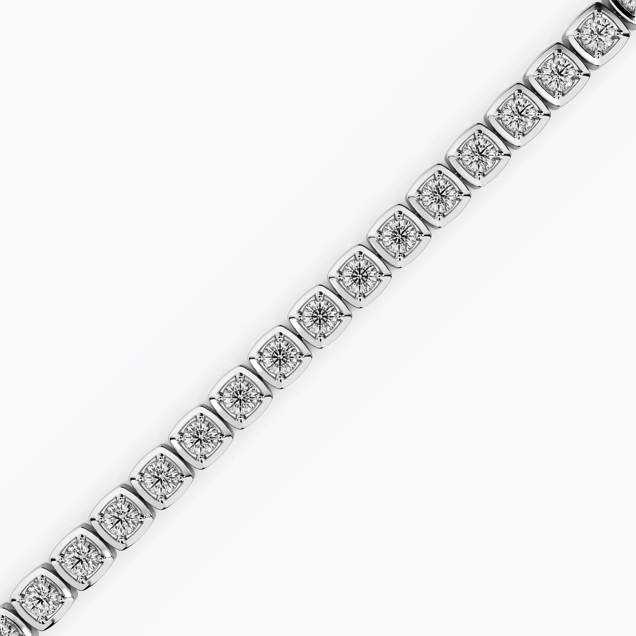 3mm Square Bezel Diamond Tennis Bracelet La Stella Jewels