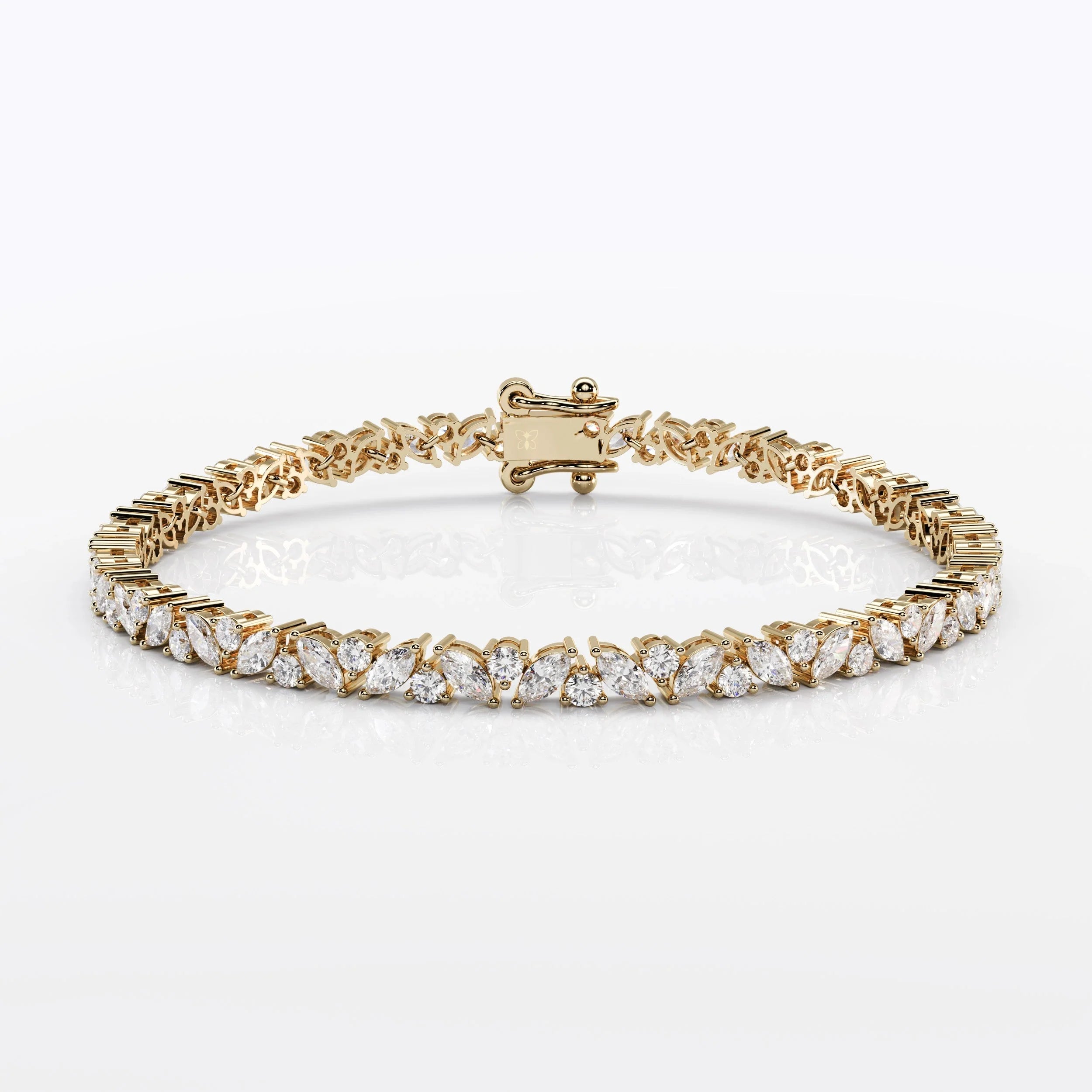 Cascading Marquise and Round Cut Tennis Bracelet For Women La Stella Jewels