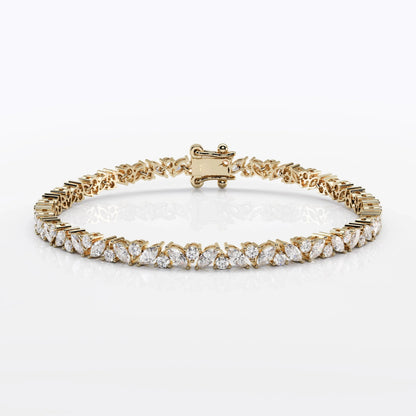 Cascading Marquise and Round Cut Tennis Bracelet For Women La Stella Jewels